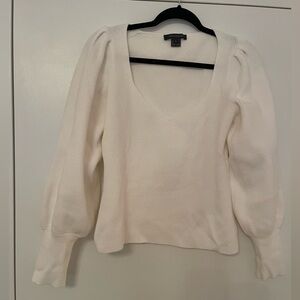 French Connection Ivory Ribbed Top